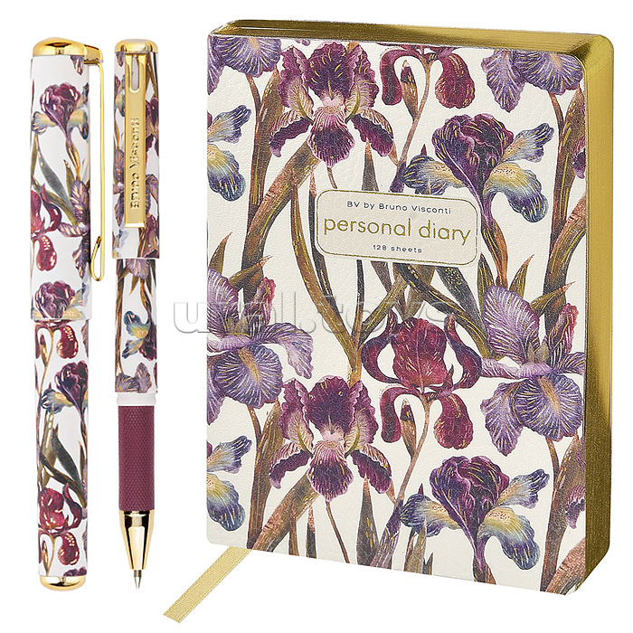 Набор подарочный "Flora. Ирисы" ежедневник А6+ и ручка