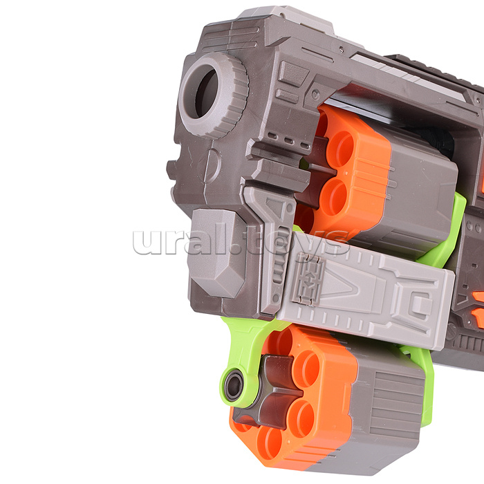 Бластер "Double magas" с мягкими пулями, в коробке