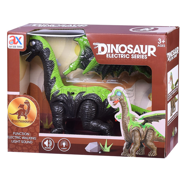 Динозавр "Бронтозавр" (работает от батареек, световые и звуковые эффекты) в коробке