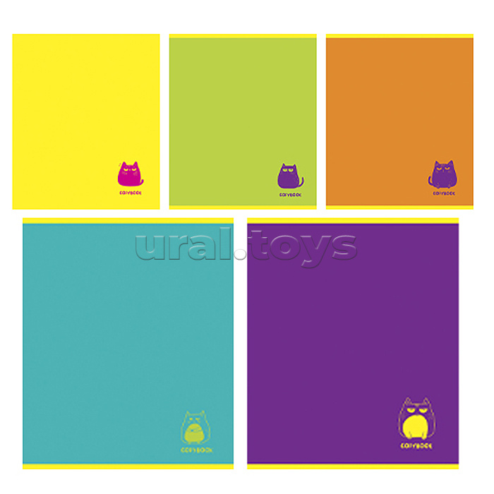 Тетрадь 48л. клетка А5 скрепка S "МурБук" Премиум 4+0+Ламинация (Софт тач)