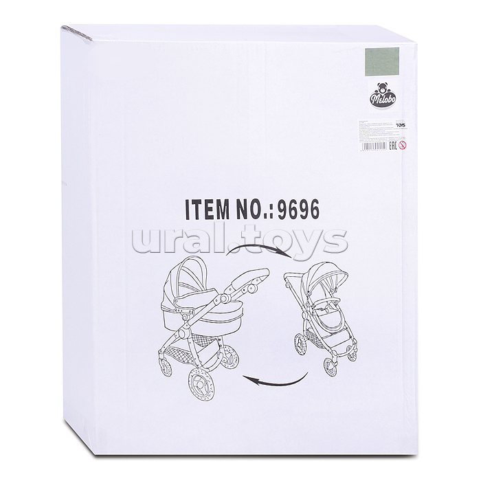 Коляска для кукол металлическая, цвет черно-зеленый