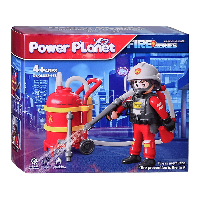 Конструктор "Пожарная тележка" с минифигуркой, в коробке