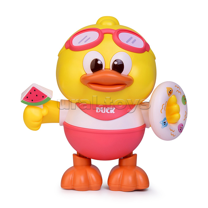 Утенок "Веселый друг" свет, звук, в коробке