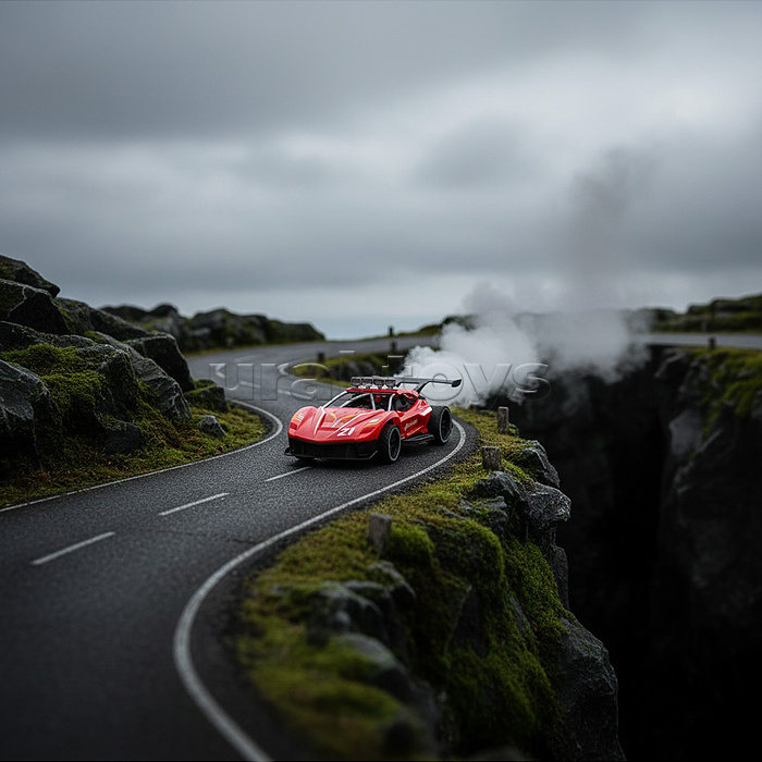 Машина "Турбо мощь" р/у, 27 MHz, со спреем, с аккум., в коробке