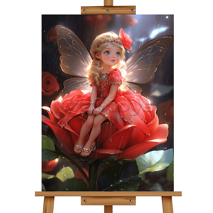 Мозаика алмазная "Девочка-бабочка" 20*30см.