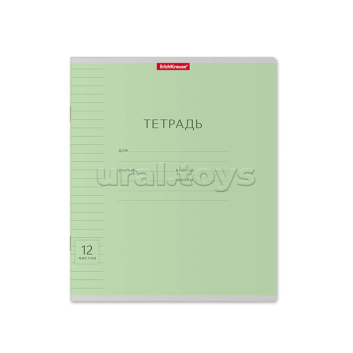 Тетрадь 12 л. линейка, Классика Visio зеленая