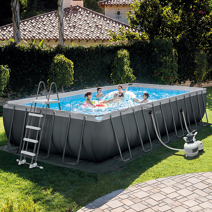 Бассейн каркаcный Ultra XTR Frame 732 х 366 х 132 см, комбинированный фильтр-насос, лестница, тент, подстилка, волейбольная сетка, набор для чистки, 26368NP INTEX