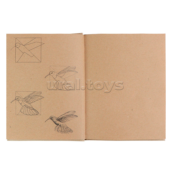 Скетчбук 80л. с пошаговыми эскизами "Дикий мир" 7БЦ, КБС с резинкой