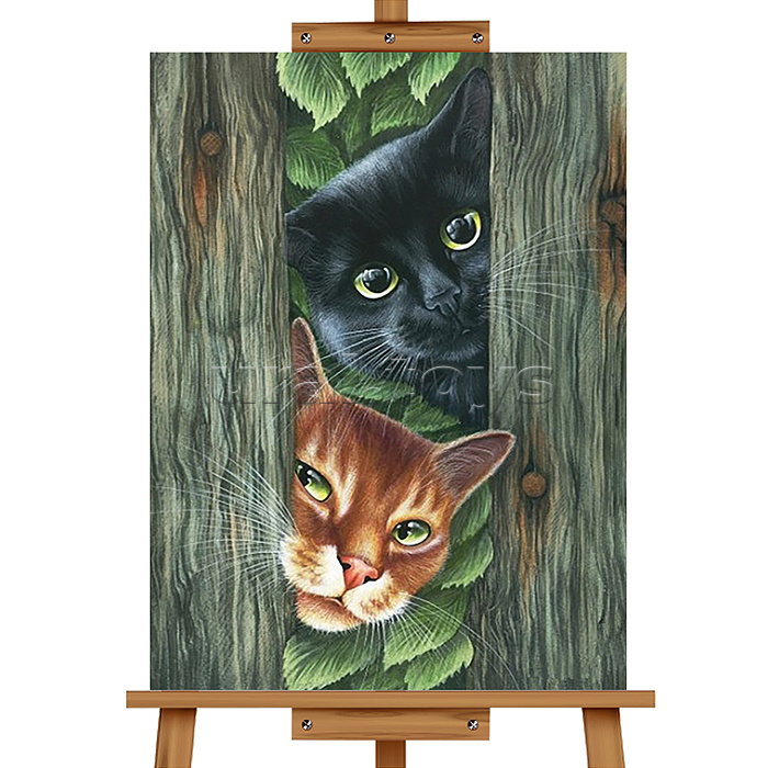 Набор для рисования "Картина по номерам 30*40 см. Любопытные котята"