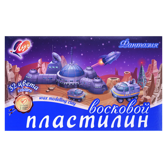 Пластилин мягкий (восковой) "Фантазия" 32 цвета