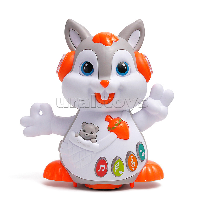 Белка "Танцующая белочка" (свет, звук) в коробке
