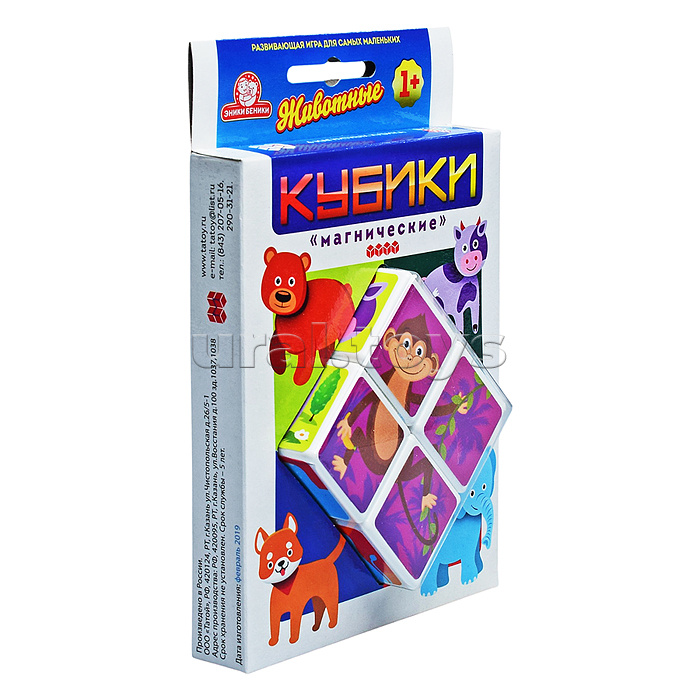 Кубики "Магнические" Животные тип 2