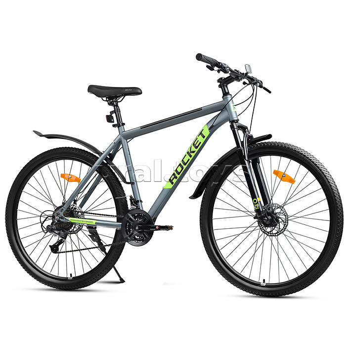 Велосипед 29" Rocket Crater 29, цвет серый/зеленый, размер 21"