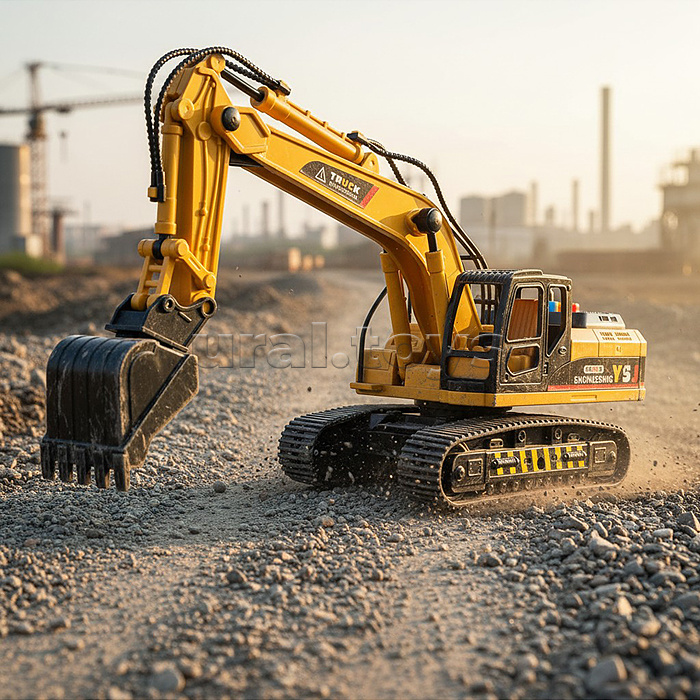 Экскаватор "Гусеничный" (свет, звук) в коробке