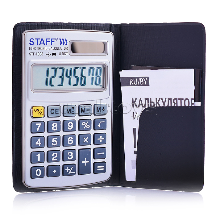 Калькулятор карманный STF-1008 (103x62 мм), 8 разрядов, двойное питание