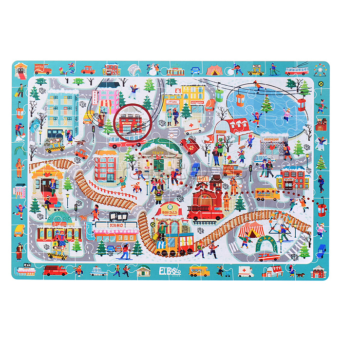 Пазл 80 "Зимний городок" на внимательность