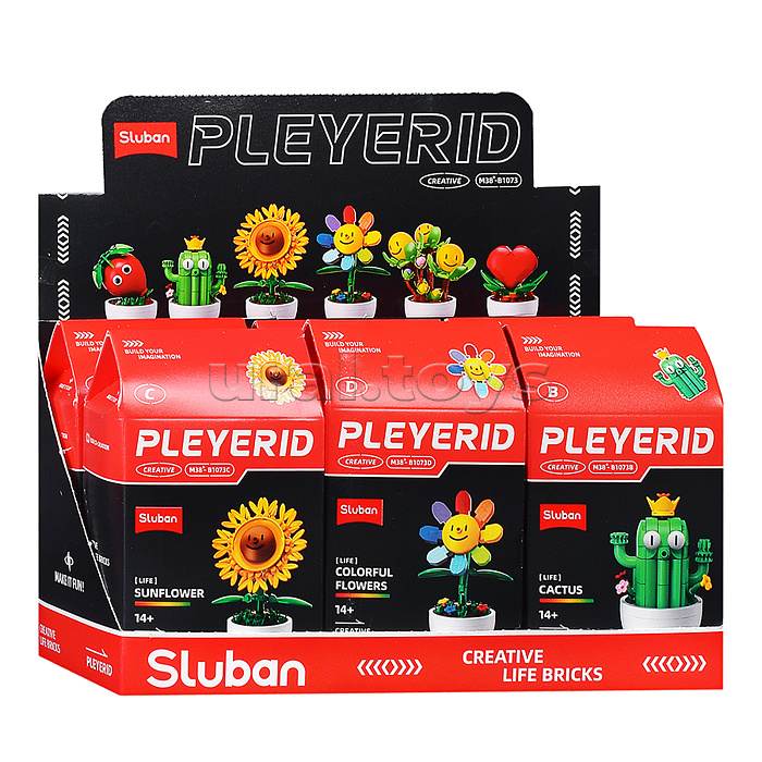 Конструктор "Растение в горшке" в ассортименте, (упак. 6шт.) в коробке