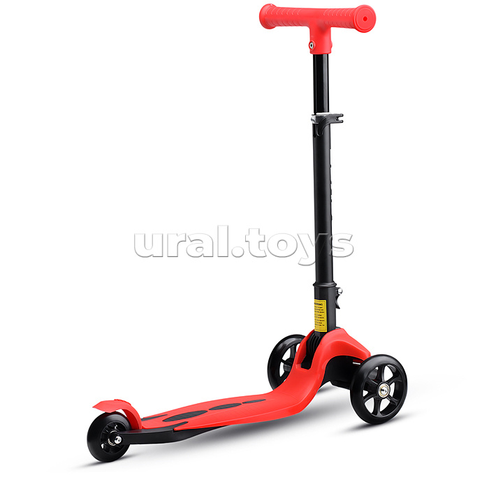 Самокат трёхколёсный ROCKET колёса PU, цвет красный