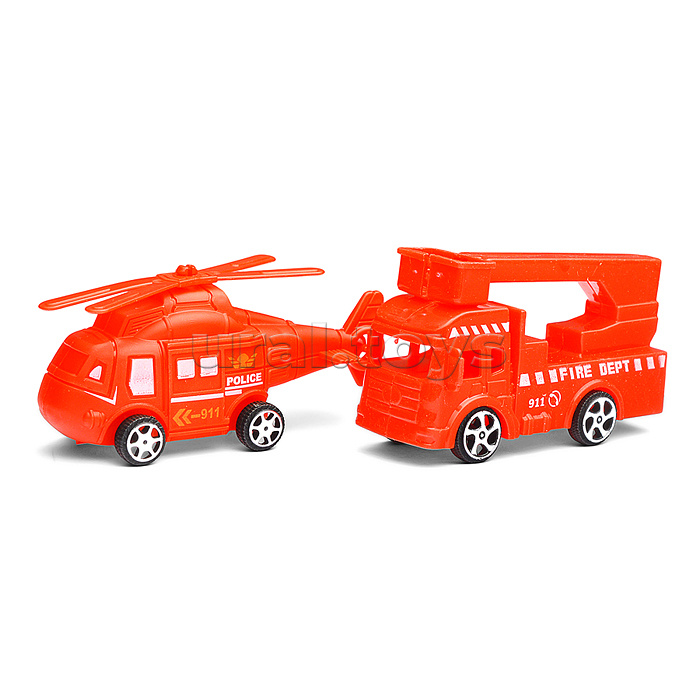 Автовоз "Пожарный" с техникой, под колпаком