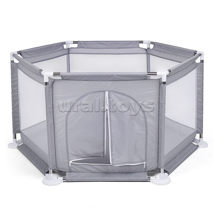 Манеж детский шестигранный (113*130*65) цвет серый