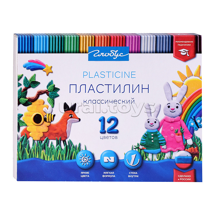 Пластилин классический 12 цв.