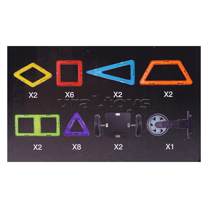 Конструктор магнитный "Цветные магниты" 25 дет., в коробке