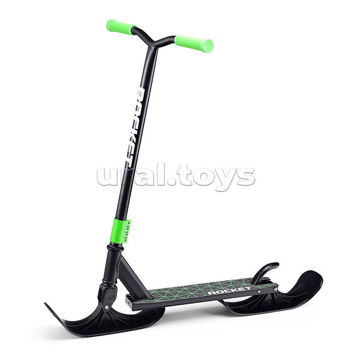 Самокат-снегокат трюковой в коробке (зелёный)