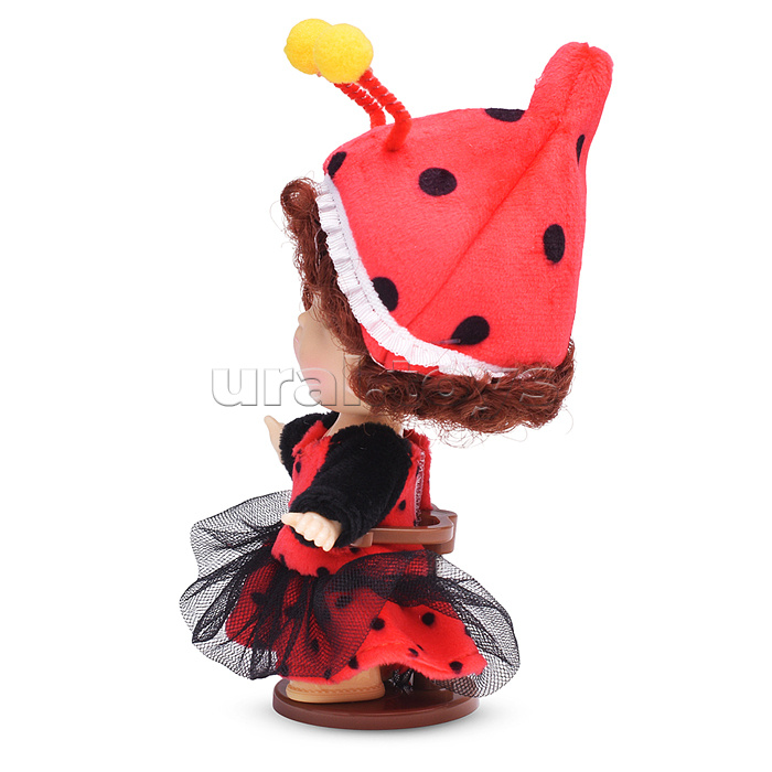 Виниловая кукла Baby Cute Flower с подставкой, 10 см "Божья Коровка"