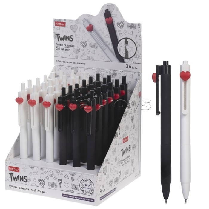 Ручка гелевая автомат. "Дуалы" темно-синяя 0,5мм на водной основе