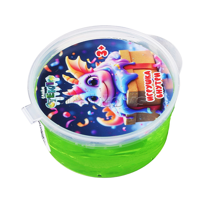 Слайм "Стекло" зеленый, 50 грамм, с игрушкой