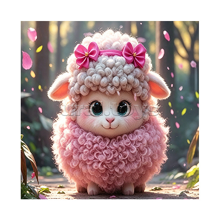 Мозаика алмазная "Овечка в розовом" 20*20 см.
