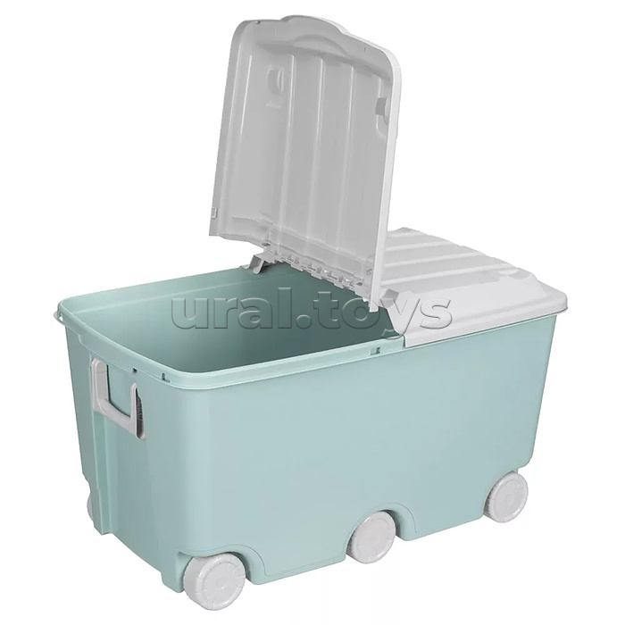 Ящик для игрушек на колесах 685х395х385мм, 66,5л (Светло-голубой)