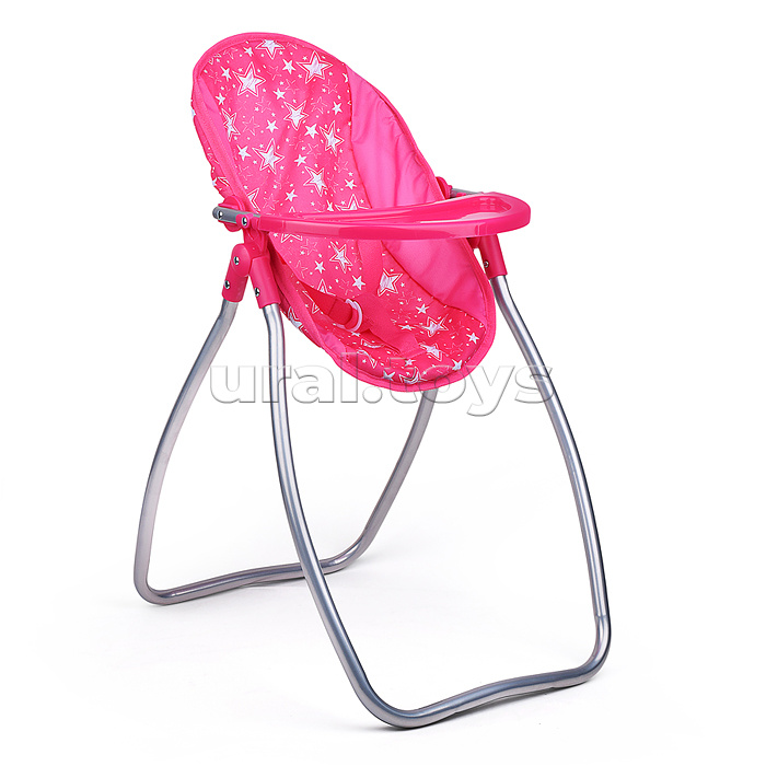Коляска для кукол 5 в1 принт: звезды на розовом