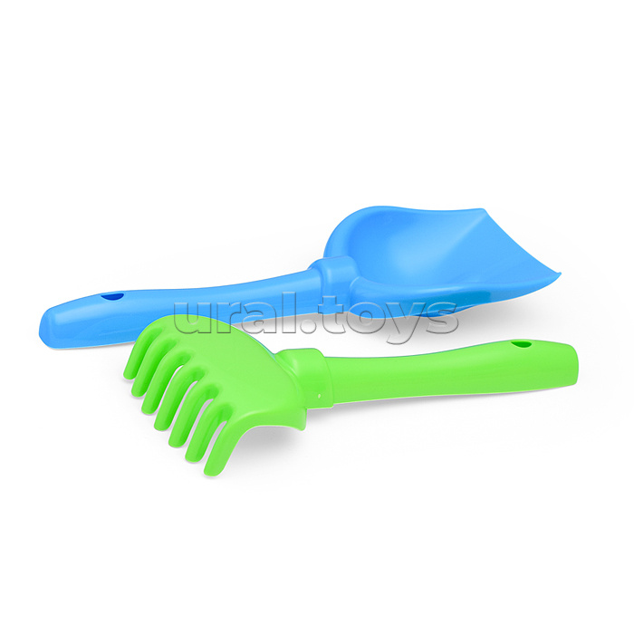 Песочный набор "Три кота и море приключений" №6: Ведро с наклейкой, лопатка №5, грабельки №5, формочки (замок мост + замок квадратный)