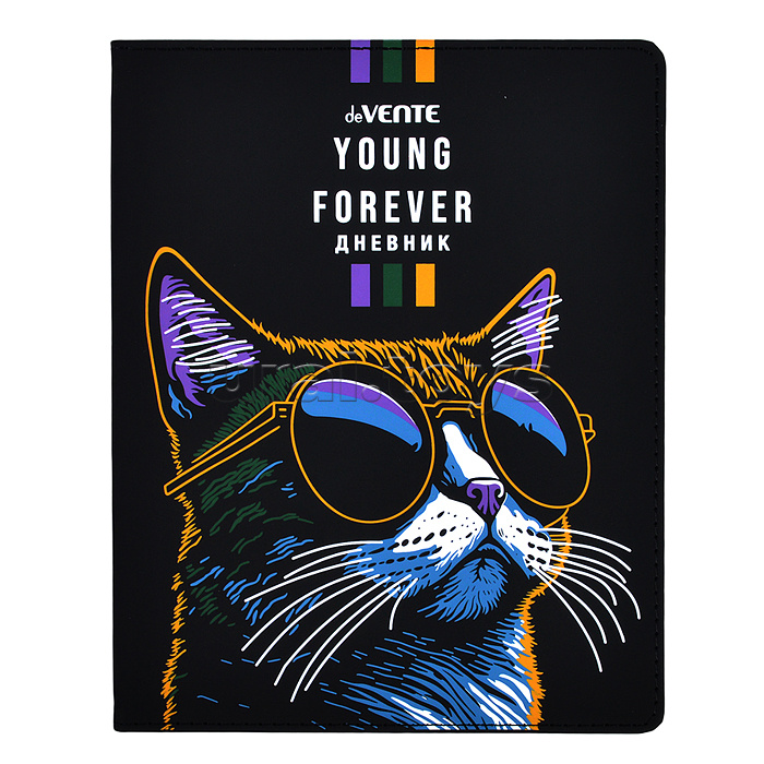 Дневник 1-11 кл. "Young Forever" 48 листов, белая бумага 80 г/м², печать в 1 краску, гибкая обложка из искусственной кожи, шелкография, отстрочка, 1 ляссе Дневник 1-11 кл. "Young Forever" 48 листов, белая бумага 80 г/м², печать в 1 краску, гибкая обложка из искусственной кожи, шелкография, отстрочка, 1 ляссе