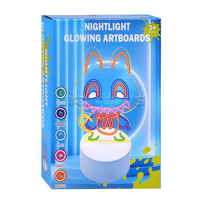 Набор для творчества  "Доска для рисования-светильник Зверек" в коробке