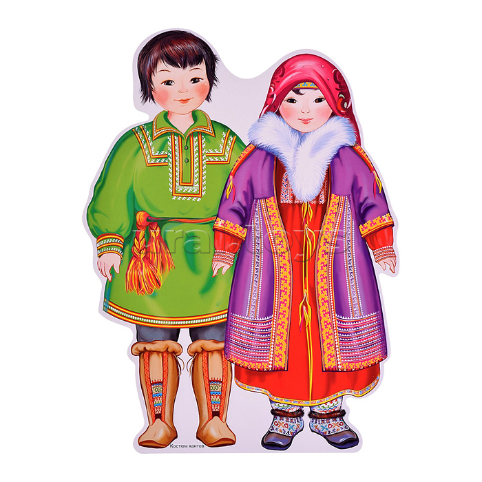 Комплект вырубных мини-плакатов со скотчем. Костюмы народов России (10 народов)