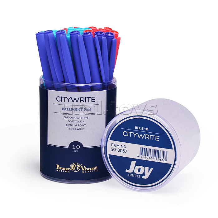 Ручка шариковая "CityWrite. JOY" 1.0 мм, синяя (3 цвета  корпуса)
