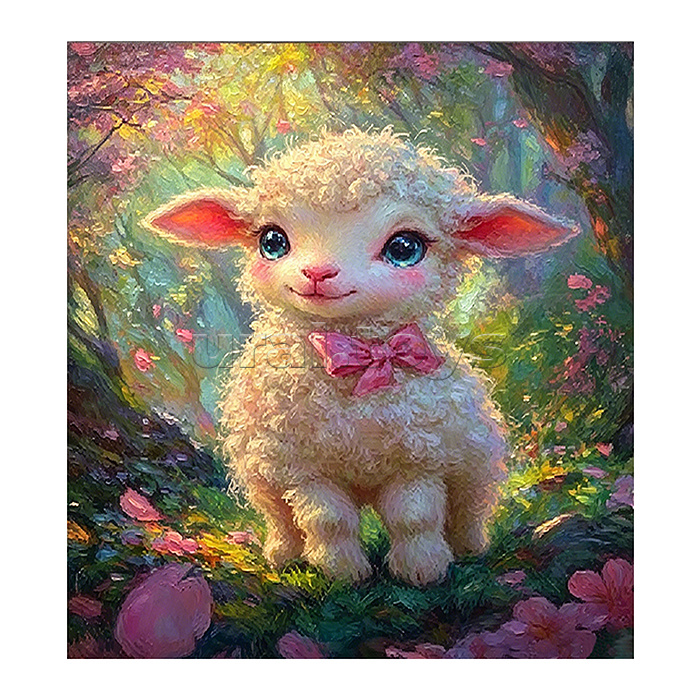 Мозаика алмазная "Барашек с бантиком" 20*20 см.