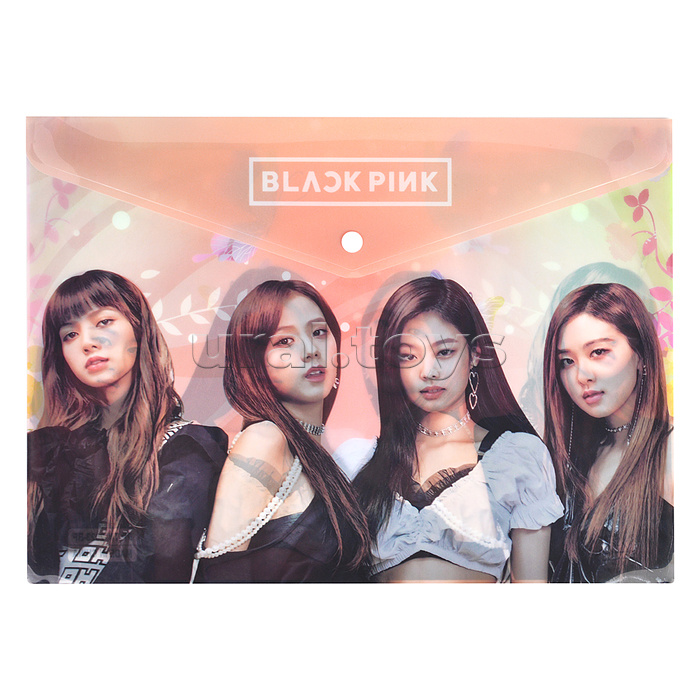 Папка конверт  на кнопке  Girls Band, 26 х 36 см,, пластиковая, плотность 180 мкм, 4 дизайна в ас