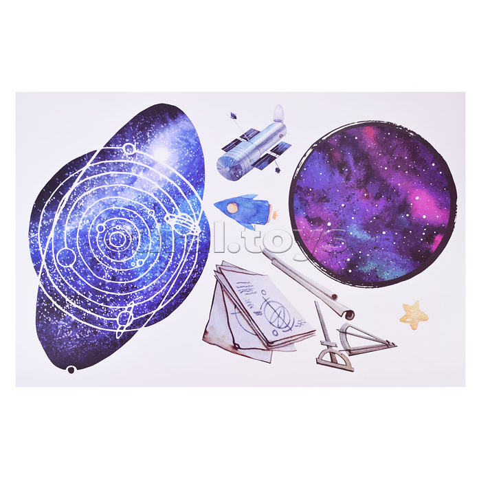 Интерьерная наклейка "В Космосе" 60x90 см, ПВХ,в пластиковом пакете с блистерным подвесом