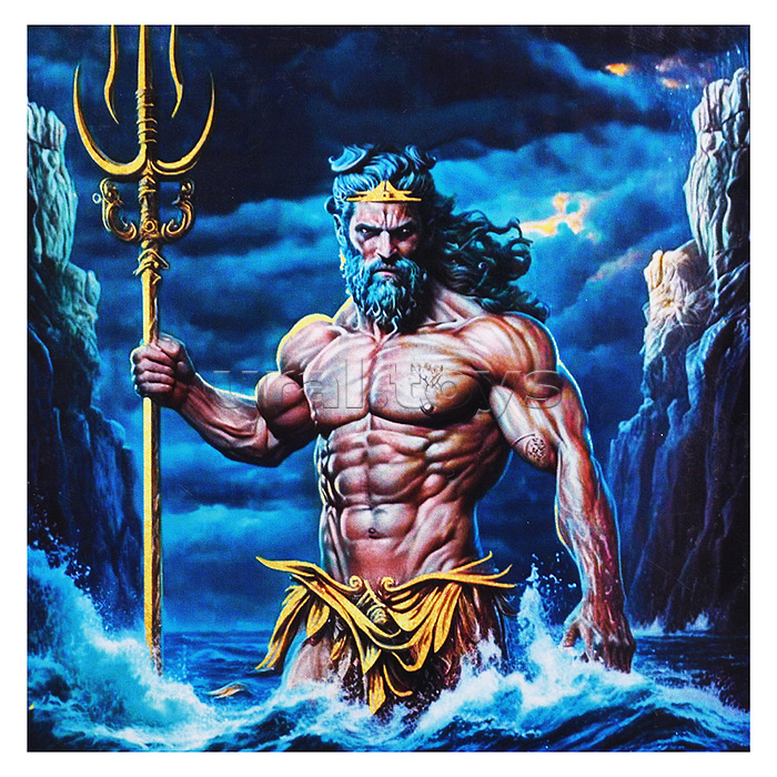 Картина по номерам 30х30 "Нептун" с поталью (21 цвет)