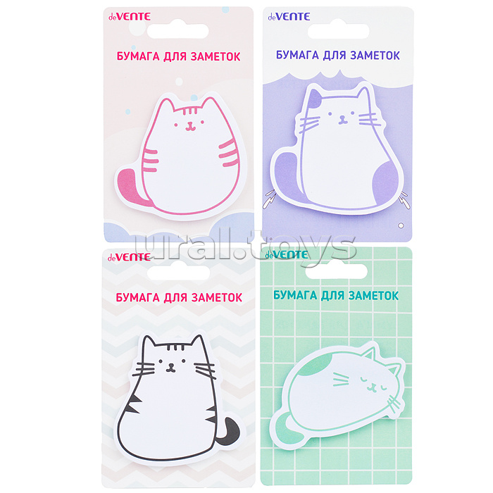 
Клейкая бумага для заметок "Cats" 70x70 мм, 30 листов, офсет 80 г/м?, печать 1+0, ассорти форм и дизайнов, в картонном блистере и пластиковом пакете с европодвесом