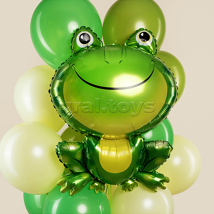 Шар (33''/84 см) Фигура, Лягушка, Зеленый, 1 шт. в уп.