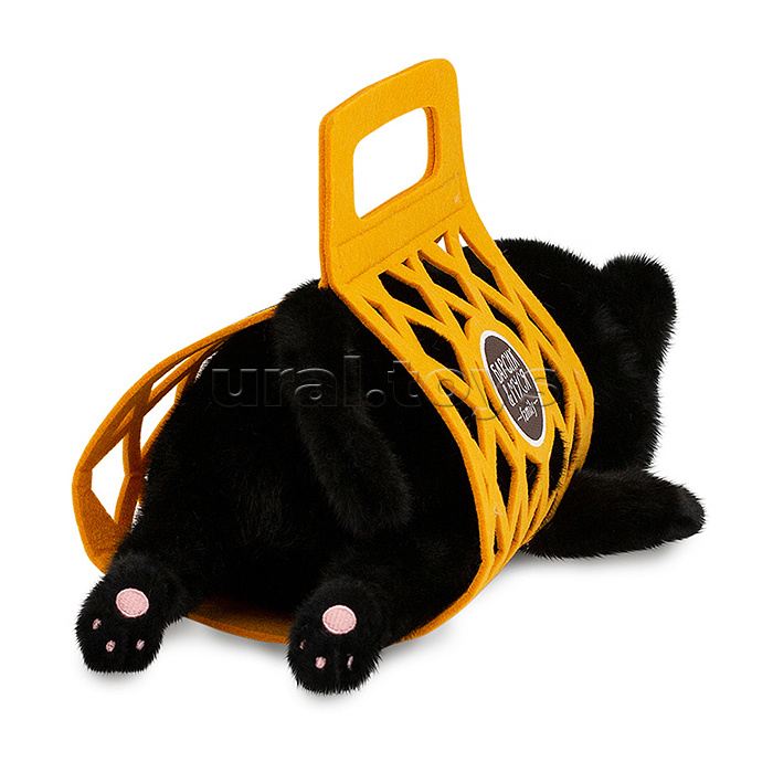 Кот Барсик в сумке черный 56