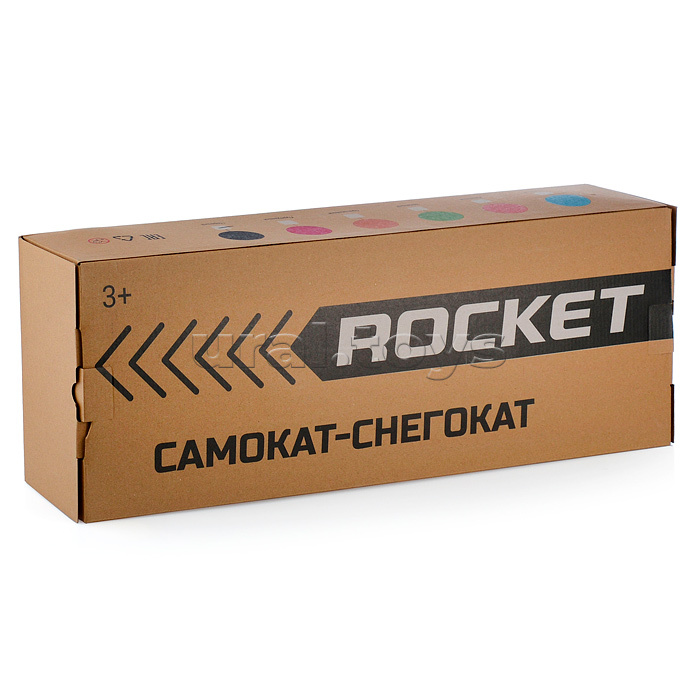 Самокат-снегокат, складной, цвет чёрный, в коробке