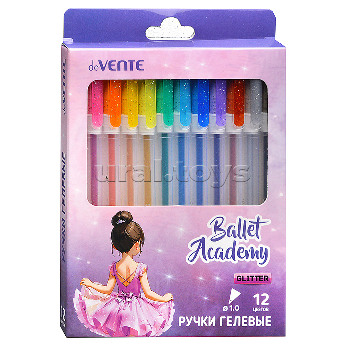 Набор ручек гелевых "Ballet Academy" 12 цветов с блестками, d=1 мм, прозрачно-матовый корпус, сменный стержень, в картонной коробке Набор ручек гелевых "Ballet Academy" 12 цветов с блестками, d=1 мм, прозрачно-матовый корпус, сменный стержень, в картонной коробке