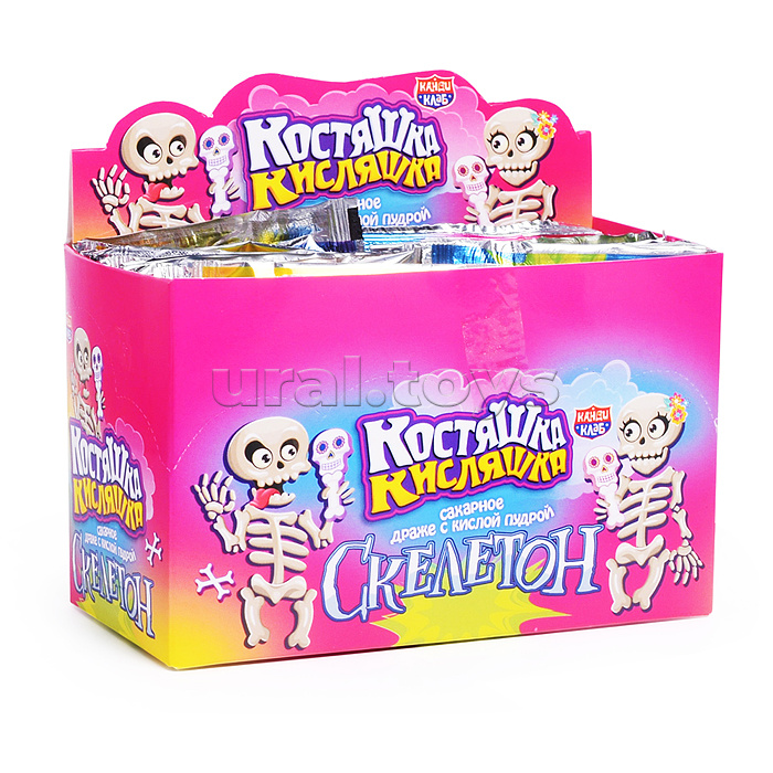Сахарное драже с кислой пудрой "Костяшка кисляшка Скелетон" 6гр*30шт