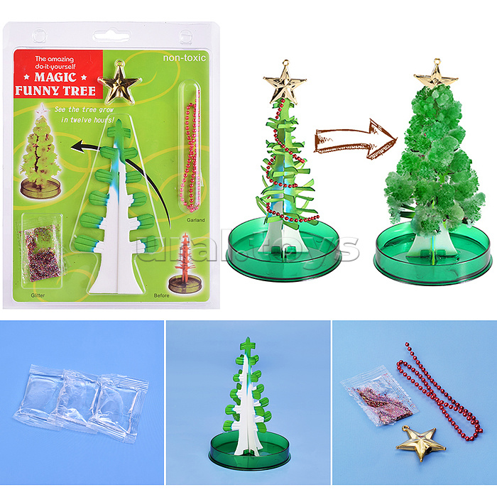 Набор опытов "Ёлочка"  вырасти кристалл, в коробке