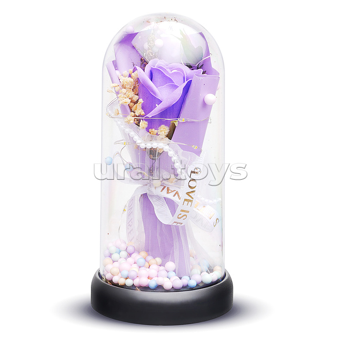 Светильник "Необыкновенная роза" в коробке (сиреневый)